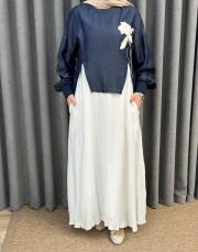 mavi ekru 5169 missemramiss double dream bluz takım 3