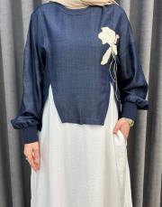 mavi ekru 5169 missemramiss double dream bluz takım 5