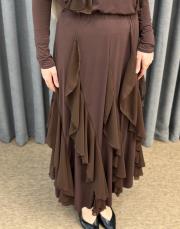 kahve 3039 qashe fırfırlı etekli takım 6