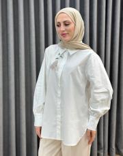 beyaz 5223 missemramiss violet gömlek