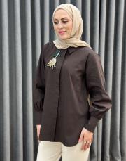 kahve 5223 missemramiss violet gömlek