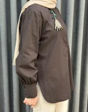 kahve 5223 missemramiss violet gömlek 5