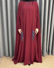 bordo 3247 white corner abiye elbise 4