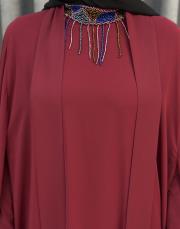 bordo 3247 white corner abiye elbise 7