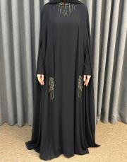 siyah 3247 white corner abiye elbise 5