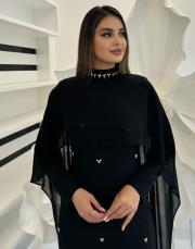 siyah 3137 white corner abiye elbise 3