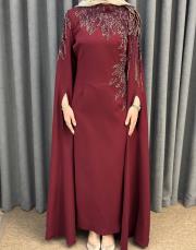 bordo 2958 white corner abiye elbise 5