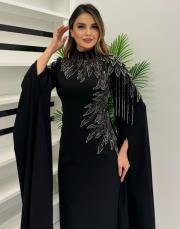 siyah 2958 white corner abiye elbise