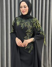siyah 2958 white corner abiye elbise 2