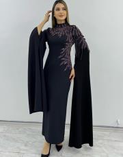 siyah bordo 2958 white corner abiye elbise