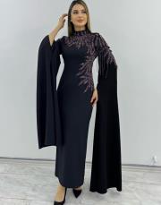 siyah bordo 2958 white corner abiye elbise 8