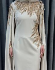 bej 2958 white corner abiye elbise 5