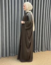 kahve 2951 white corner abaya 3