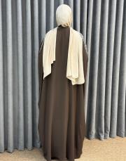 kahve 2951 white corner abaya 4