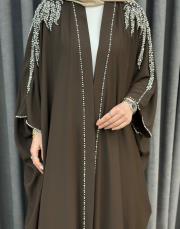 kahve 2951 white corner abaya 7