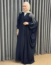 lacivert 2951 white corner abaya