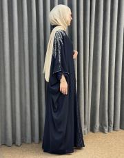 lacivert 2951 white corner abaya 3