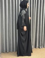siyah 2951 white corner abaya 4