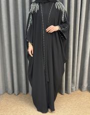siyah 2951 white corner abaya 5