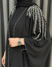 siyah 2951 white corner abaya 7