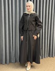 kahve 5195 missemramiss grace cut elbise