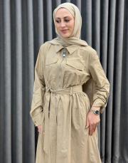 bej 5208 missemramiss sera gömlek elbise 2