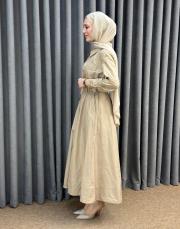 bej 5208 missemramiss sera gömlek elbise 3