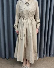 bej 5208 missemramiss sera gömlek elbise 4