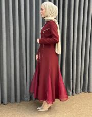 bordo 2897 white corner abiye elbise 3