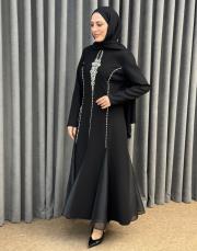 siyah 2897 white corner abiye elbise