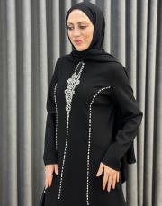 siyah 2897 white corner abiye elbise 2