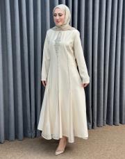 bej 2897 white corner abiye elbise