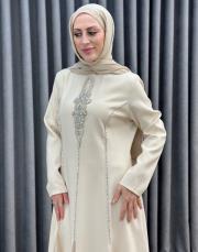 bej 2897 white corner abiye elbise 2