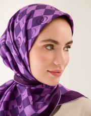 purple. 251-1008 imannoor dama logo ipek eşarp 2