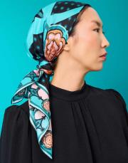 petrol 242-1006 imannoor dörtlü gonca ipek eşarp 4