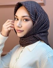 kahve 242-4002 imannoor iman kare naia eşarp 2