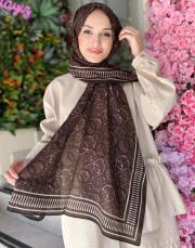 kahve 261-3006-007 imannoor noor yağmuru pamuk floş şal 2