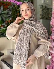 bej 261-3006-007 imannoor noor yağmuru pamuk floş şal 2