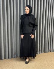 siyah sz 5496 sentez dantel etek 2