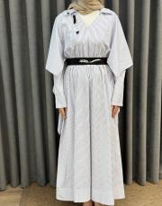 ekru çizgilı 5240 missemramiss majora dress 4