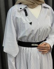 ekru çizgilı 5240 missemramiss majora dress 6