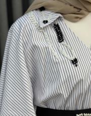 ekru çizgilı 5240 missemramiss majora dress 7