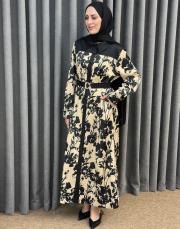 siyah desenli 5235 missemramiss fiora notte elbise
