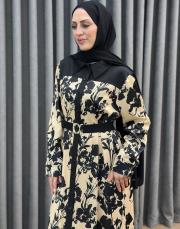 siyah desenli 5235 missemramiss fiora notte elbise 2
