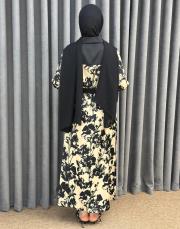 siyah desenli 5235 missemramiss fiora notte elbise 3