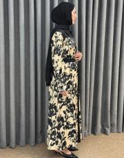 siyah desenli 5235 missemramiss fiora notte elbise 4