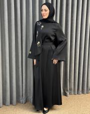 siyah 30030 senna mocha abiye elbise