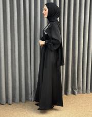 siyah 30044 senna ribbon abiye elbise 3