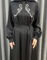 siyah 30044 senna ribbon abiye elbise 5