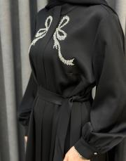 siyah 30044 senna ribbon abiye elbise 7